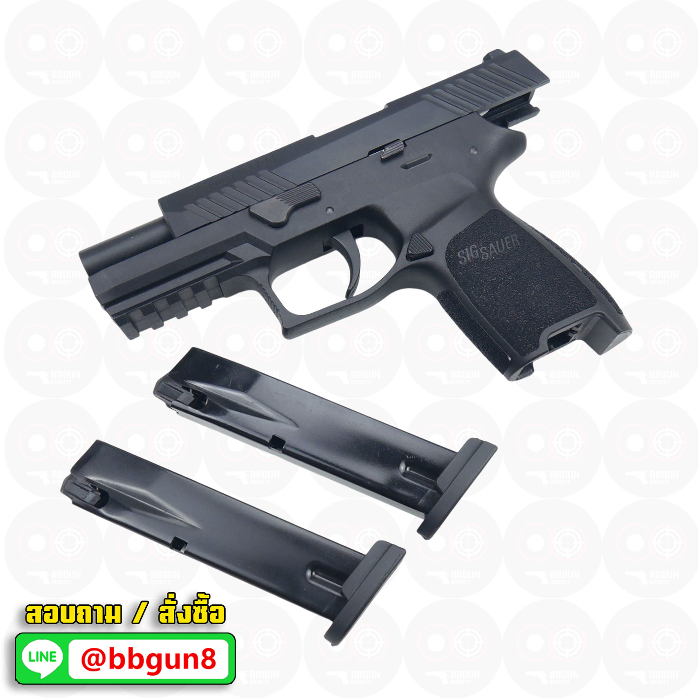 ปืนแบลงค์กัน Ceonic SIG SAUER P320 Compact 9mm. P.A.K blank gun (แถมกล่องใส่ปืน แม็กาซีน 2 อัน แส้ น้ำยาทำความสะอาด)