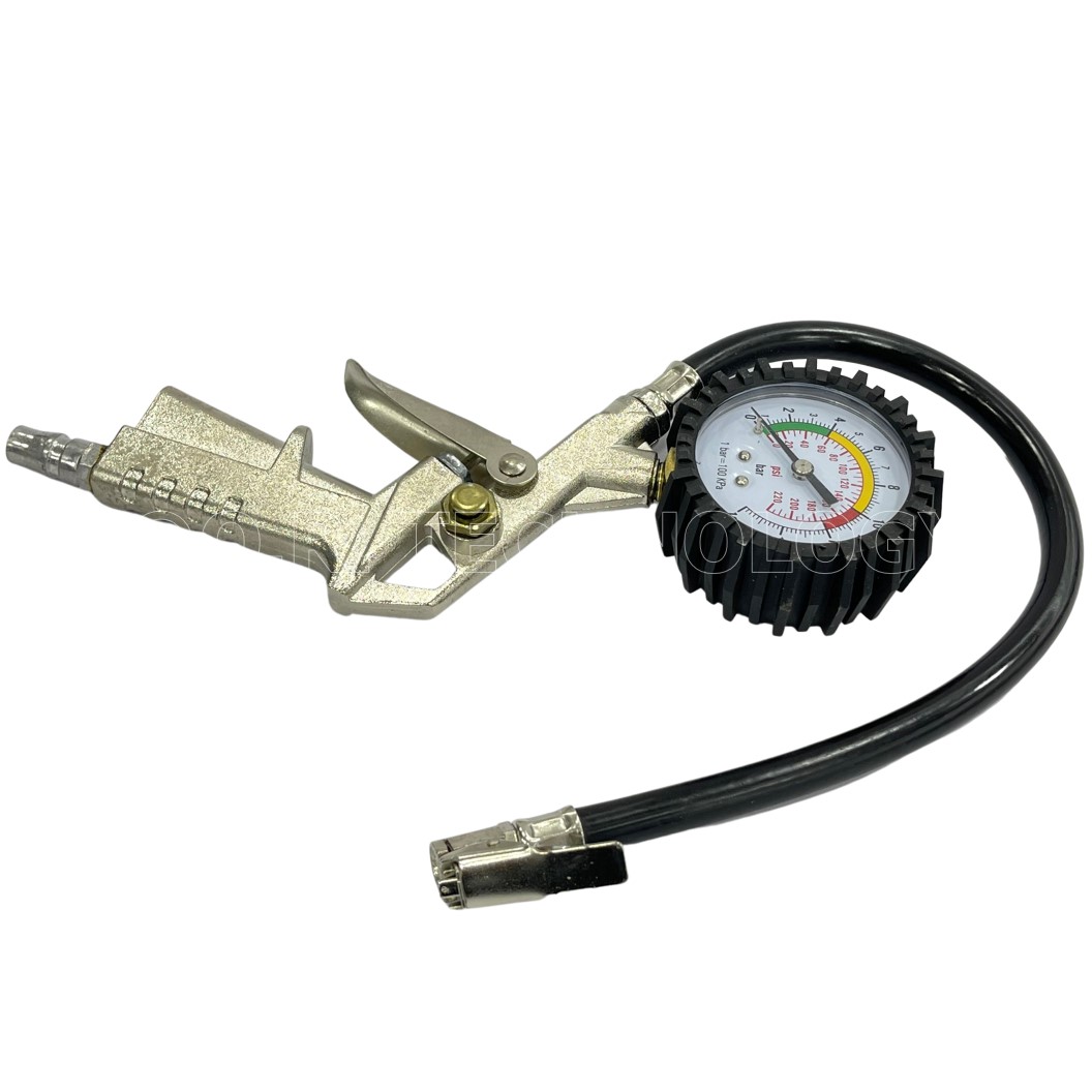 (1ชิ้น) ปืนเติมลม พร้อมเกจวัดลม ปืนเติมลมยางพร้อมเกจวัด ปืนลม Air Inflating Gun
