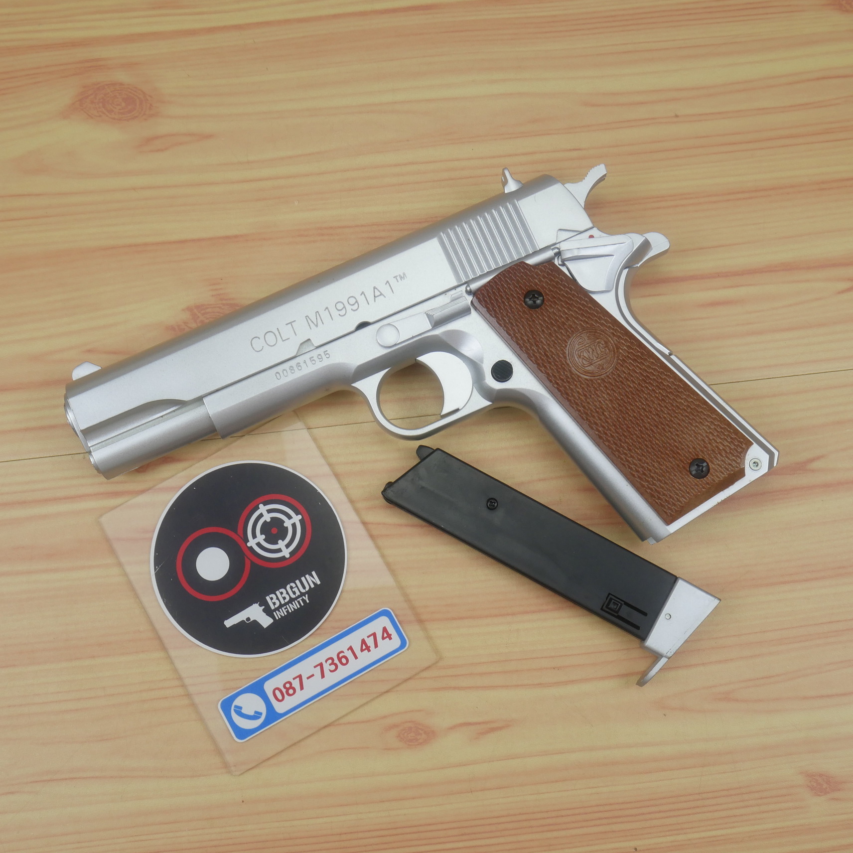 ปืนอัดลมสปริงชักยิงไต้หวัน KWC Colt M1991 A1 Spring Pistol