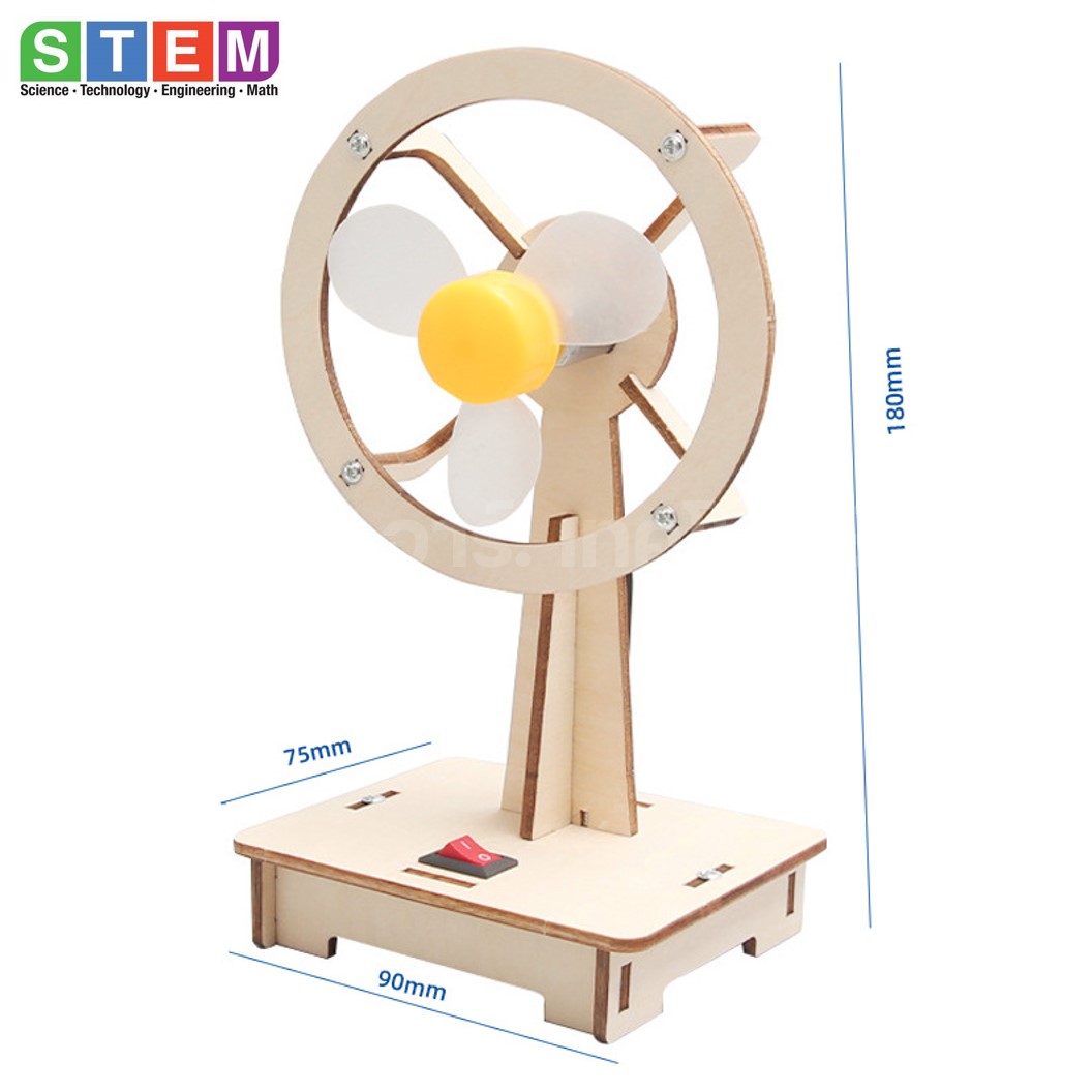 T-M187 ชุดประกอบไม้ พัดลมไฟฟ้า Electric Fan Wooden Kit STEM Education ของเล่นเสริมทักษะ เสริมพัฒนาการ ชุดเรียนรู้ ชุดทดลอง พัดลม