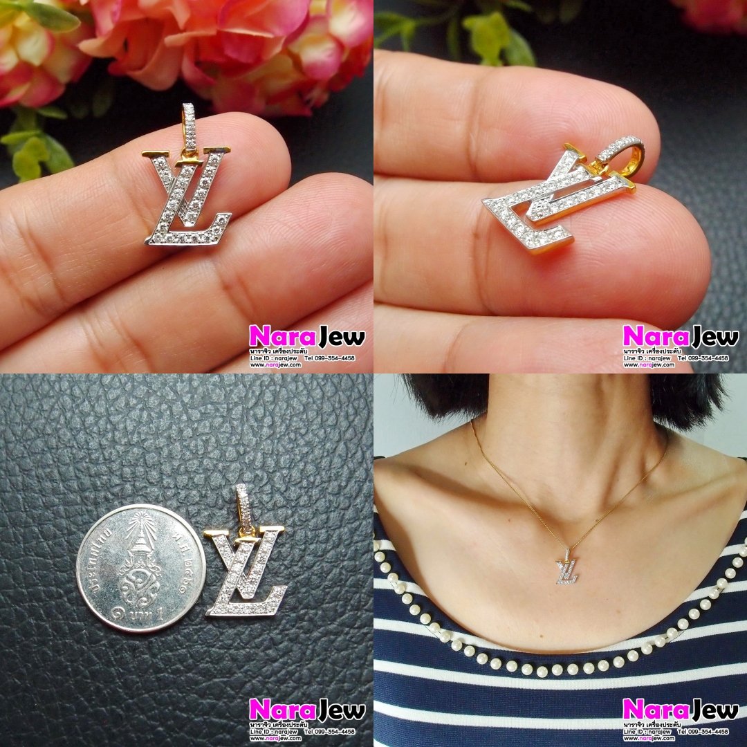 จี้เพชรแท้ ดีไซน์เกร๋ๆ ประดับเพชรแท้ 0.35 กะรัต เพชรน้ำขาวใส 97 vs