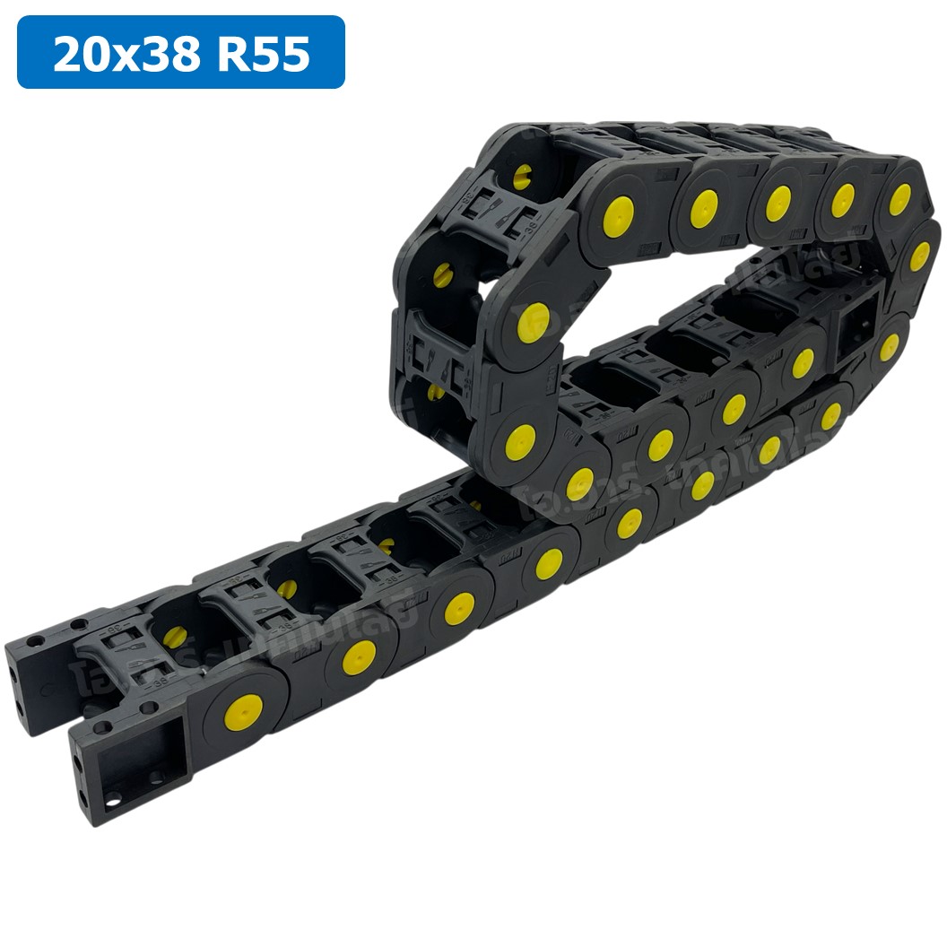 DC-20x38 R55 รางกระดูกงู รางสายไฟ 20x38x1000mm Drag chain engraving machine รางกระดูกงูร้อยสายไฟ Cable Dragchain รางร้อยสายไฟ