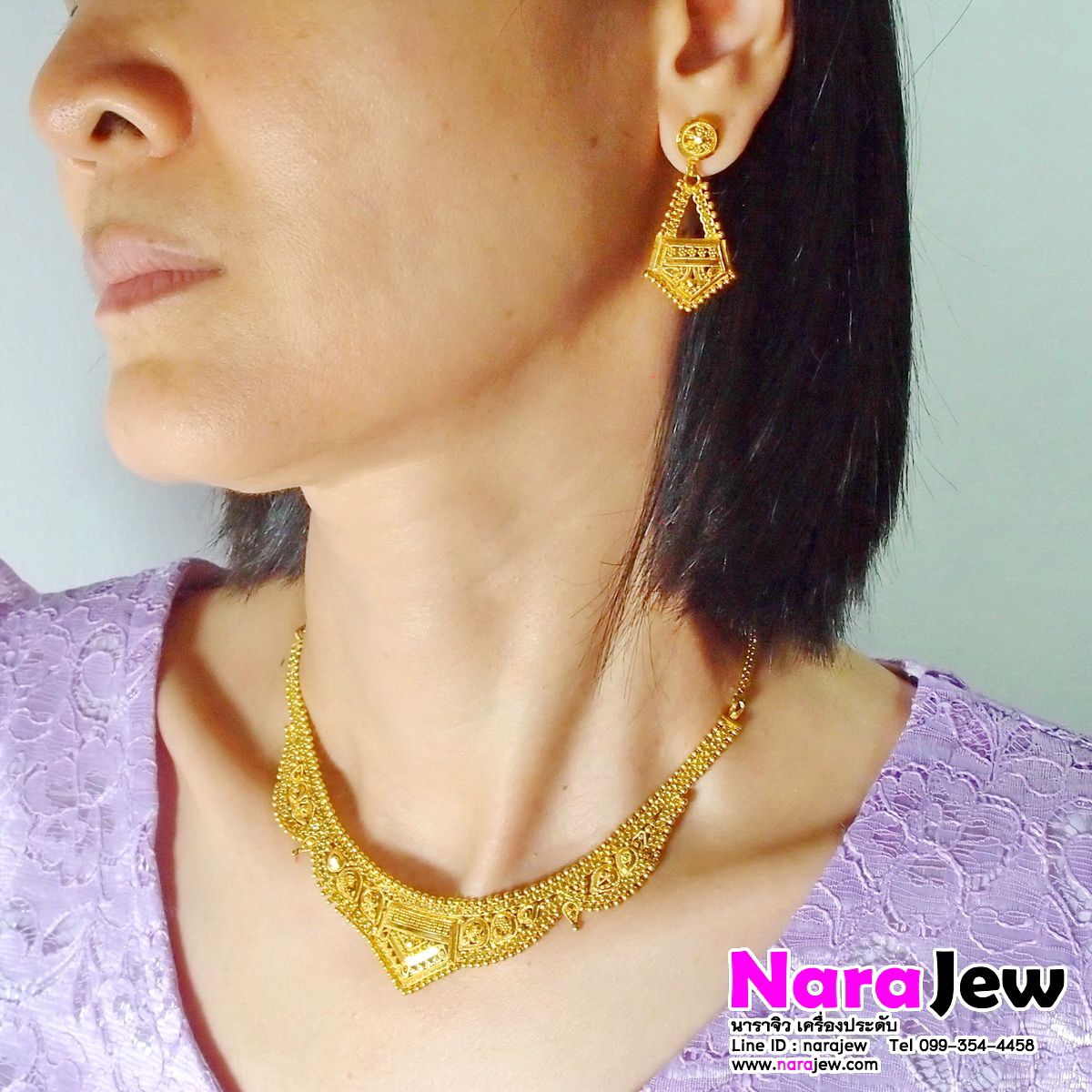สร้อยคอทอง 22K (916) งานนอก ดูไบ งานหายาก ลวดลายละเอียด น่าสวมใส่และเก็บสะสม