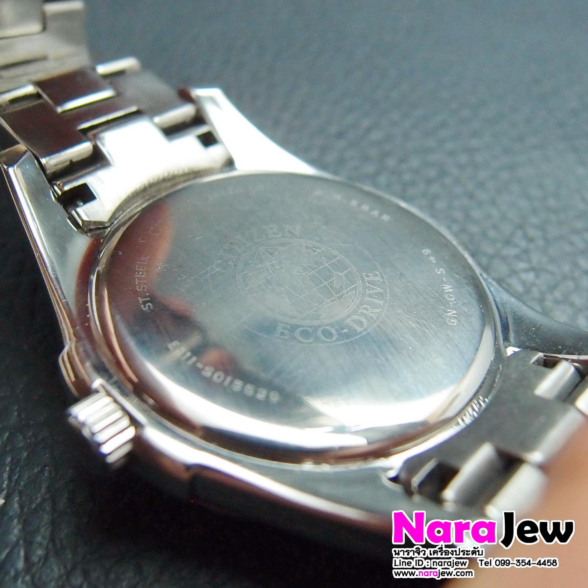 นาฬิกา Citizen รุ่น ECODRIVE หน้าปัดสีน้ำเงิน สายสแตนเลส นาฬิกาหลุดจำนำ ** ความยาวข้อมือ 18 ซม. สามารถลดข้อสายได้ อีก 3 ข้อ ประมาณ 2 ซม **