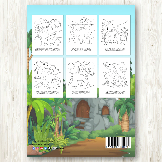 สมุดระบายสีไดโนเสาร์ Dinosaur Coloring Book