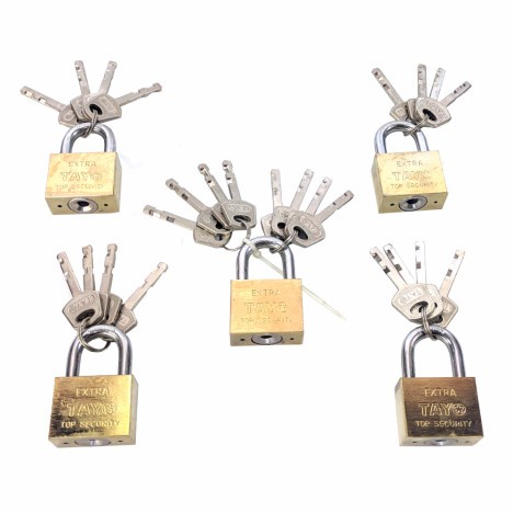 กุญแจระบบลูกปืน รุ่นคอสั้น TAYO มี MASTERKEY 5 ตัวชุด 50 มม. (ราคารวมแวท) แม่กุญแจเหล็ก {รหัสสินค้า1901125201}