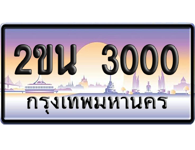 ทะเบียน 3000 ป้ายประมูล – 2ขน 3000 เลขร้อยพัน (สวย)