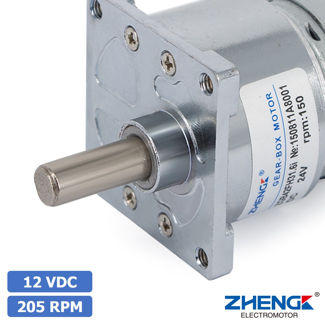 ZGB42FH มอเตอร์เกียร์ 555 12VDC 205RPM D42 Gearhead+555 Brushed DC Motor SquareFlange Geared Motor