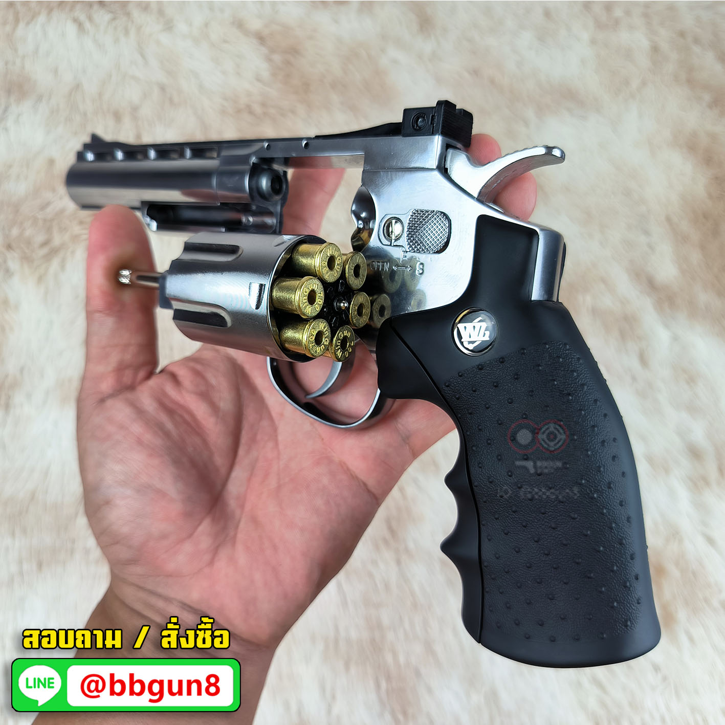 Wingun 701 4 นิ้ว CO2 Revolver SV กริ๊ปมือสีดำ
