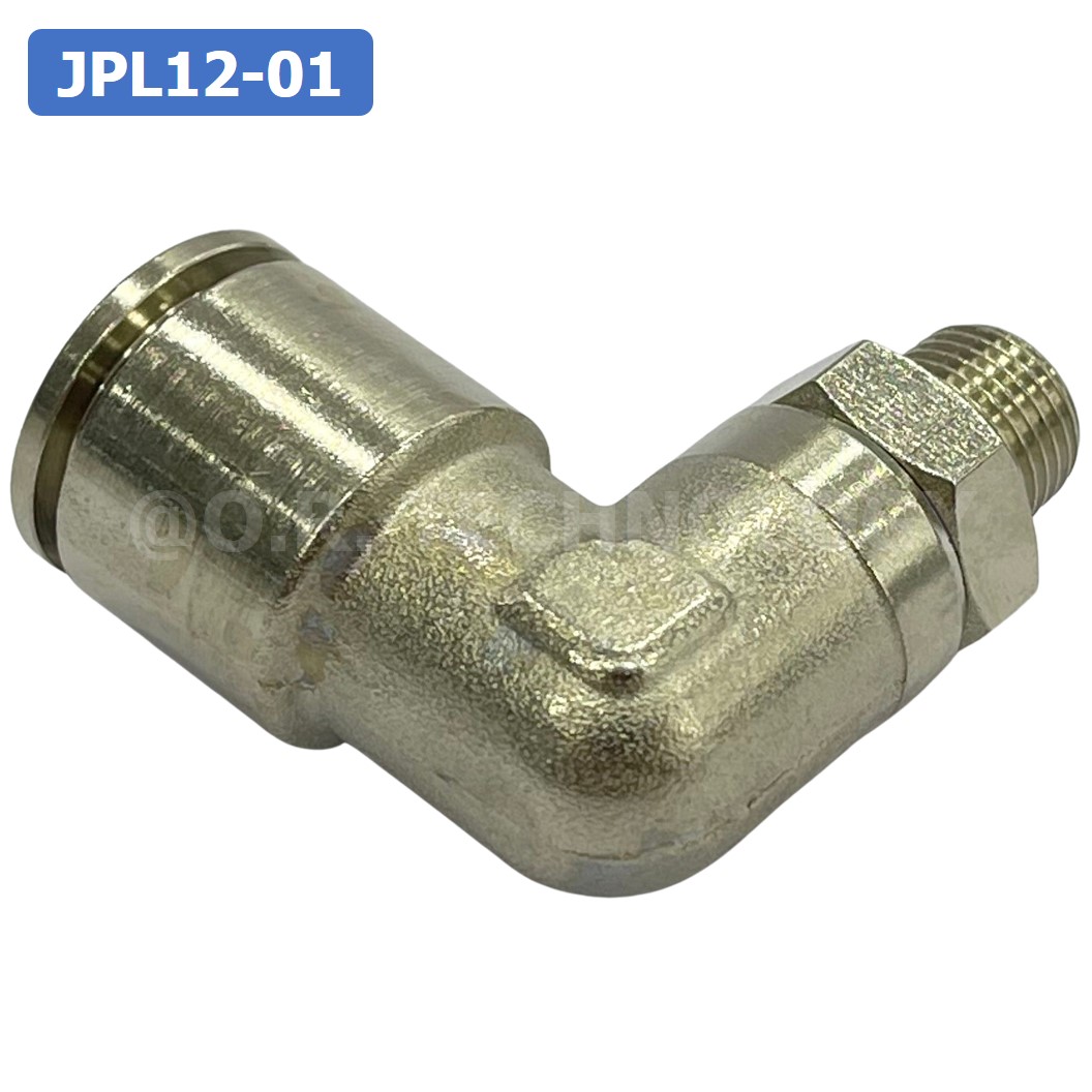 (1ชิ้น) JPL12-01 ข้อต่อลม เกลียวนอก งอ90° สแตนเลส STAINLESS Male Thread Elbow Pipe Quick Fittings Connector ข้อต่อลมสแตนเลส ข้องอ