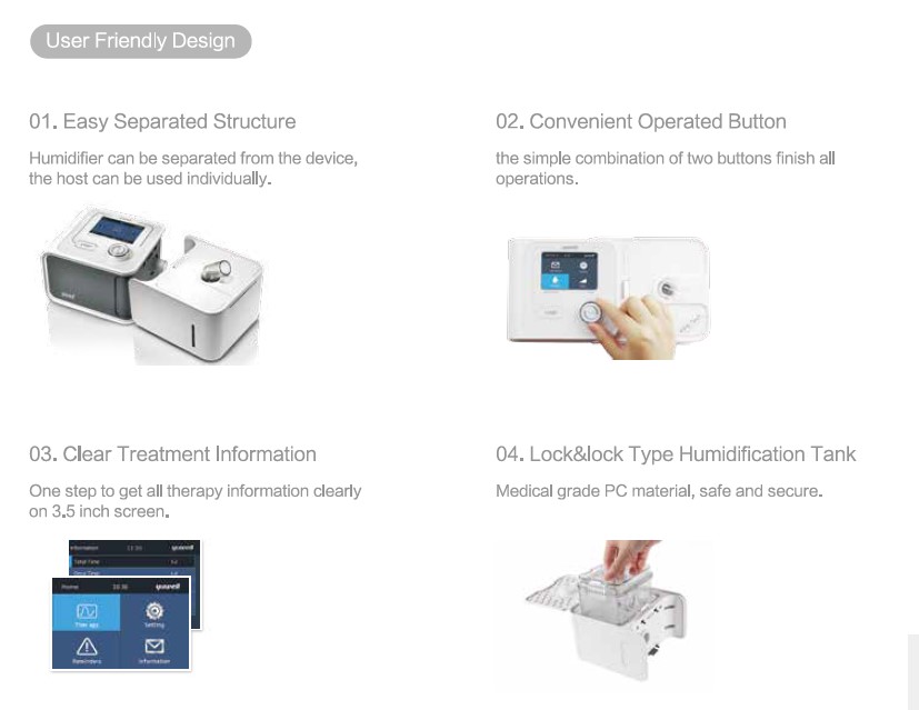 เครื่องช่วยหายใจสำหรับคนนอนกรน CPAP รุ่น YH-360 ผลิตภัณฑ์ YUWELL