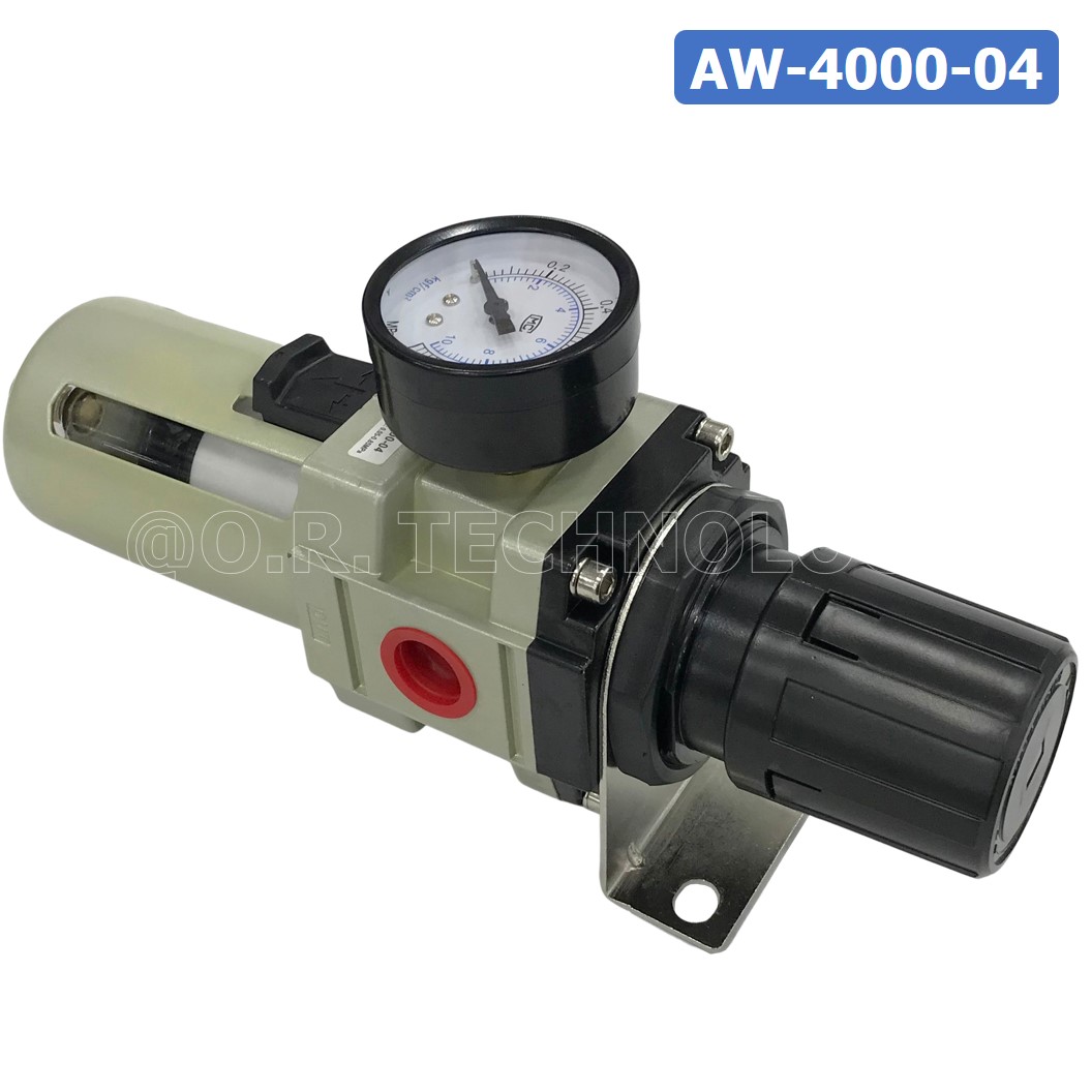 AW4000-04 ชุดกรองลมปรับแรงดัน Manual Drain AW Pneumatic Combination Air Filter Regulator TIANYU AW-4000-04