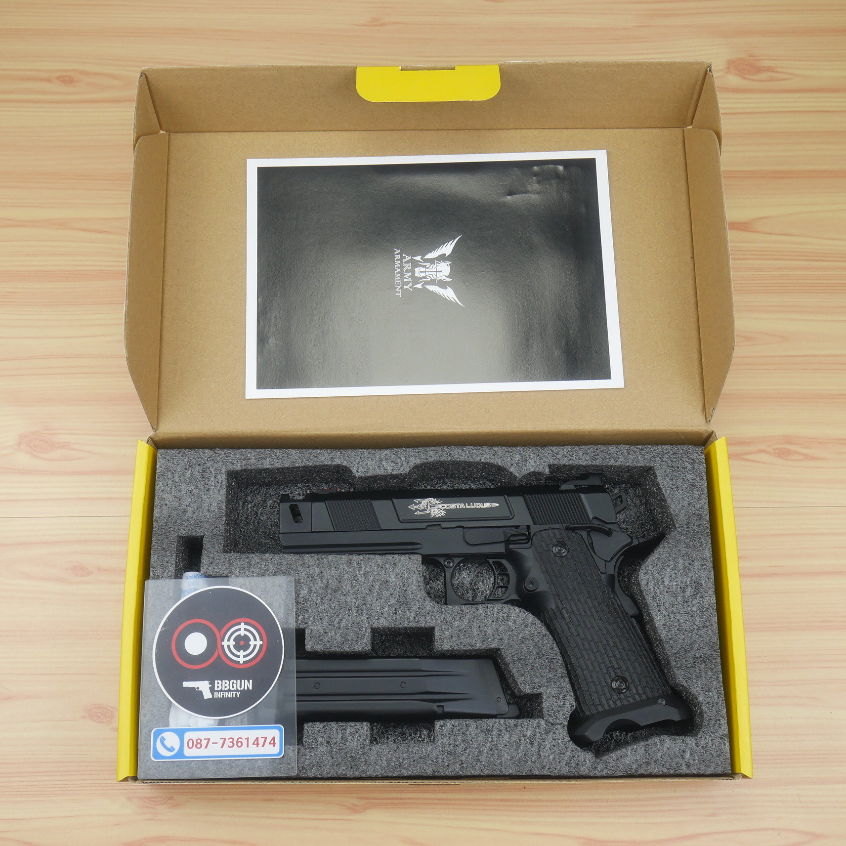 บีบีกันอัดแก๊ส Army Armament R501 Costa Carry Comp - Black BB GUN