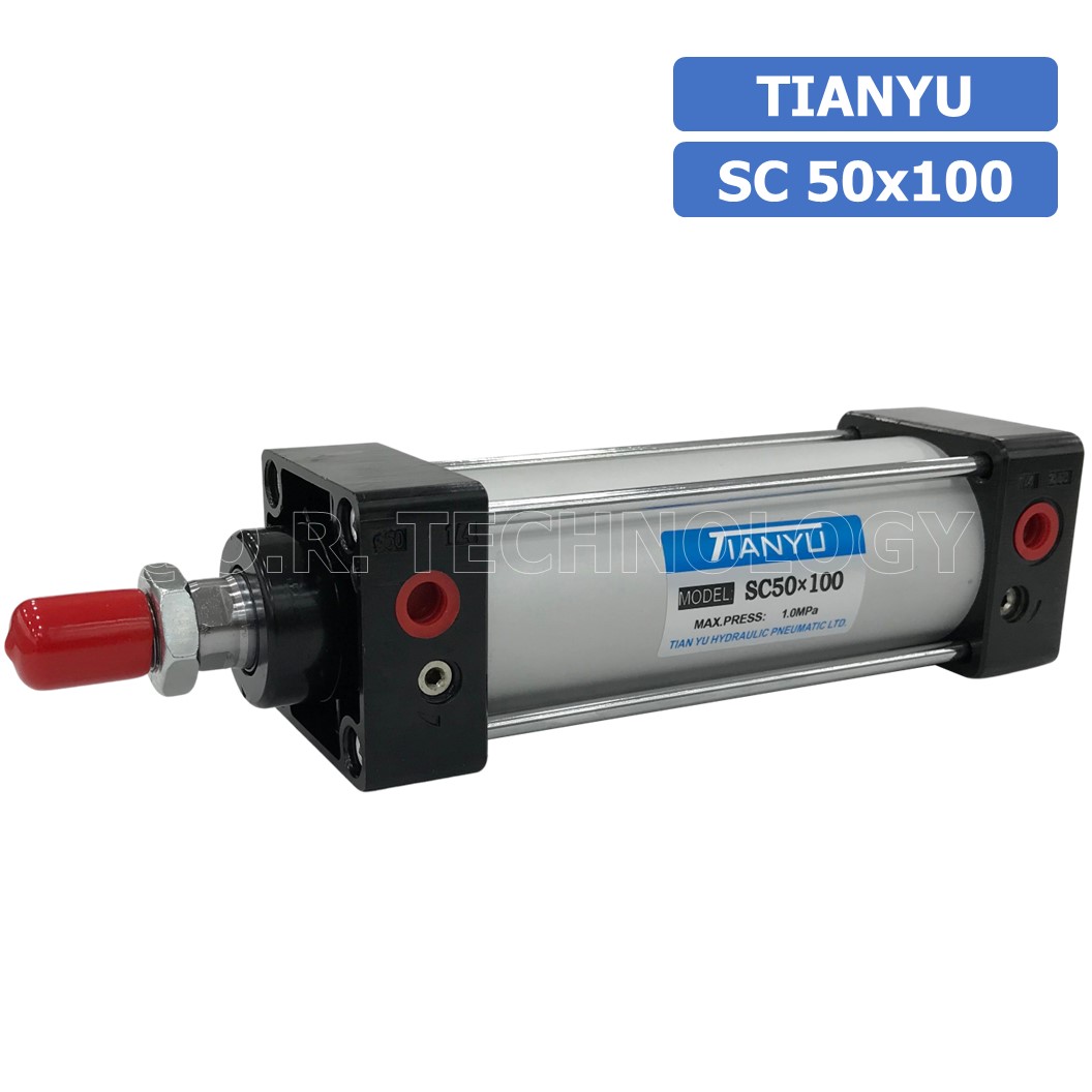 (1ชิ้น) SC 50x100 กระบอกลม รุ่นมาตรฐาน กระบอกลม 4 เสา Standard Cylinder Air Pneumatic แบบสี่เสา