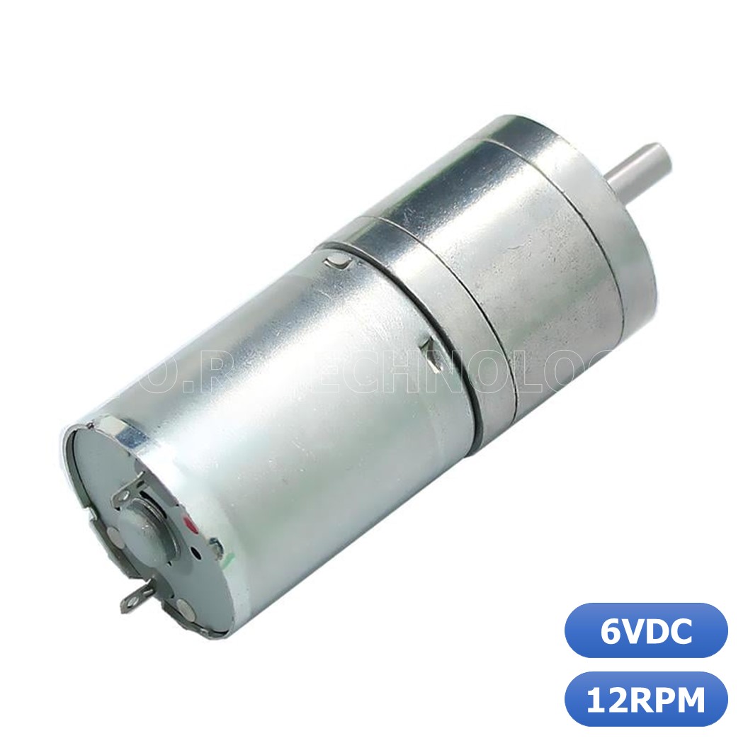 (1ชิ้น) JB342 มอเตอร์ มอเตอร์เกียร์ มอเตอร์อเนกประสงค์ 25GA-370 6VDC 12RPM DC Gear Motor (Shaft D, 4mm)