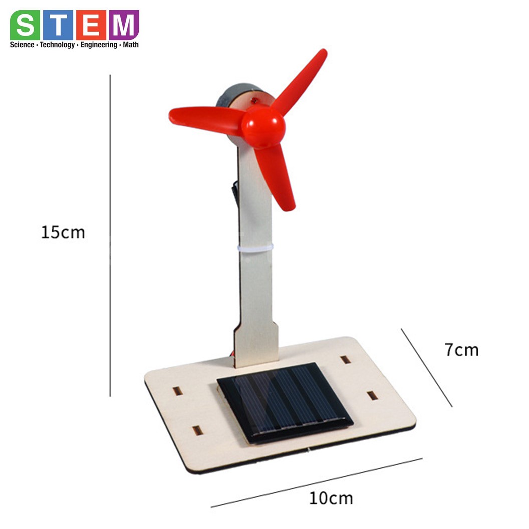 ZP007 ชุดประกอบไม้ กังหันลม พลังงานแสงอาทิตย์ Solar Fan กังหันโซล่าเซลล์ STEAM STEM Learing kit Wooden toy Solar Turbine ชุดเรียนรู้