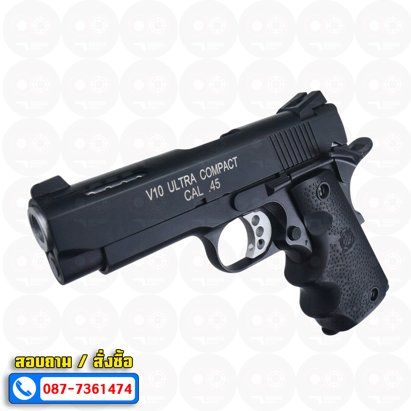 บีบีกันอัดแก๊ส Double Bell 793 BK Springfield V10 Ultra Compact 1911 สีดำ BB GUN