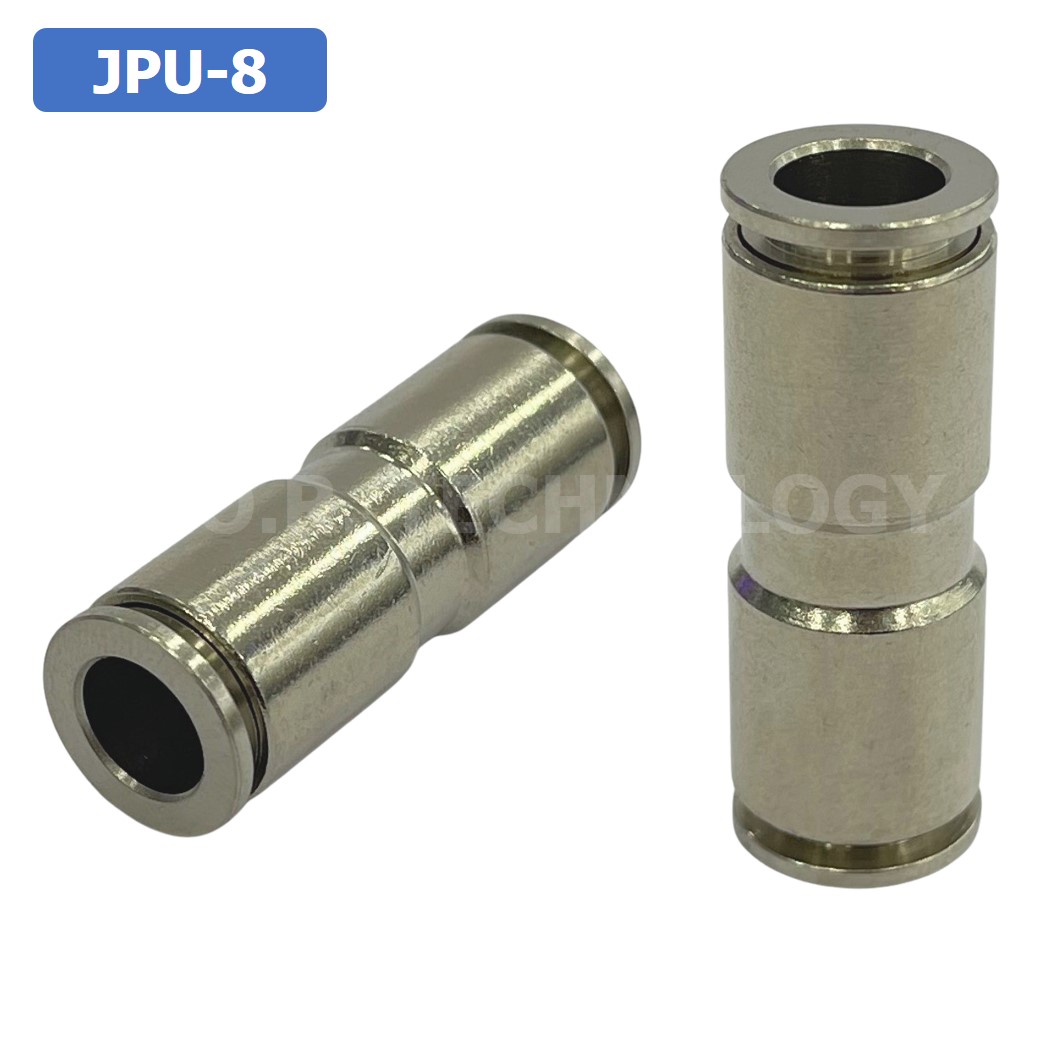 (1ชิ้น) JPU-8 ข้อต่อลม สแตนเลส 2ทาง ตรง STAINLESS 2 Way Air Connector JPU Pneumatic Union 2 Ways Fitting ข้อต่อลมสแตนเลส สำหรับ สายลม 8x5mm