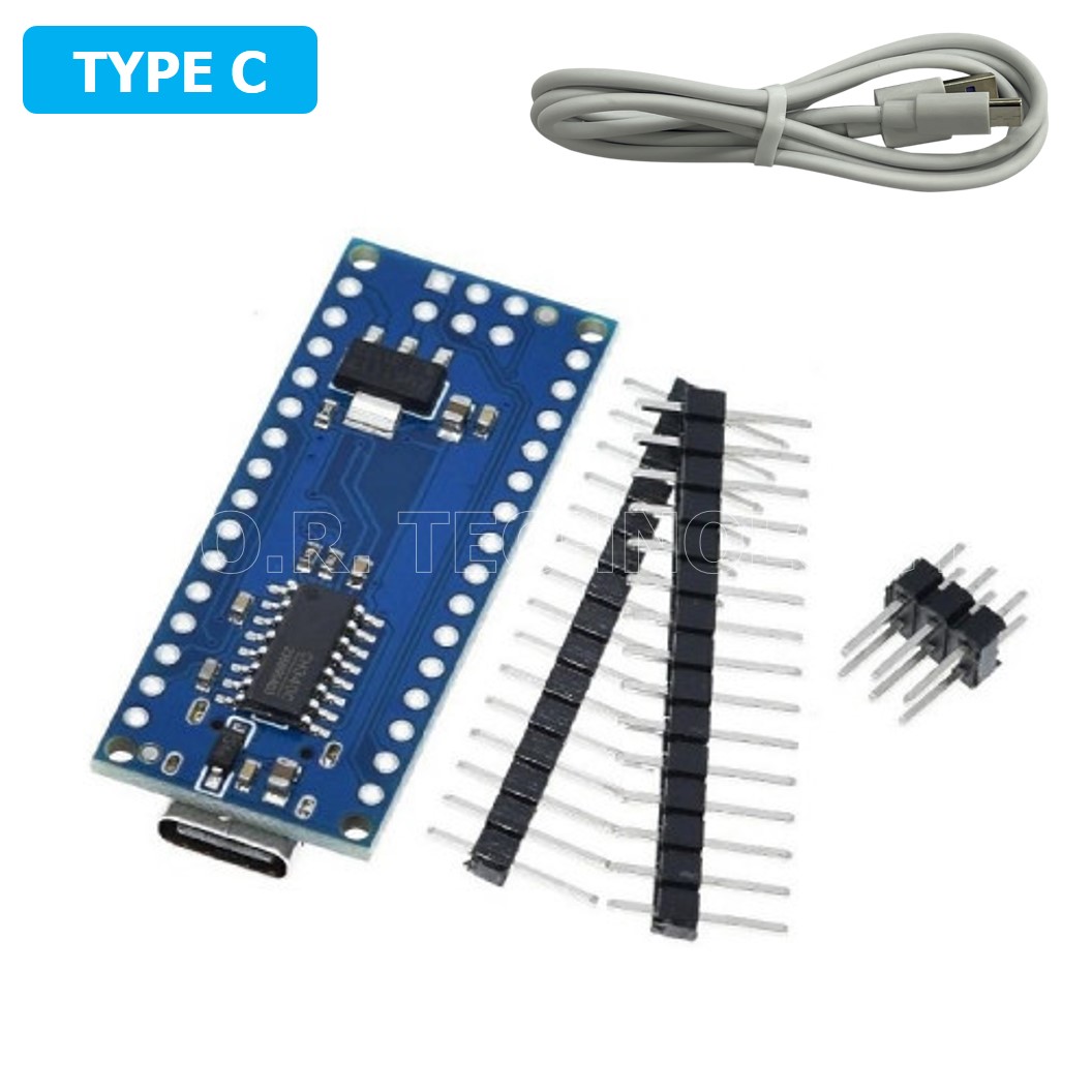 (1ชิ้น) AH031 บอร์ด Arduino Nano V3.0 พร้อมสาย ATmega328P CH340 CH340G Type-C แบบยังไม่บัดกรีขา Unsoldered