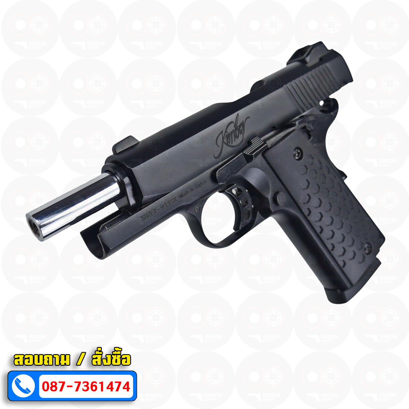 Blank Gun KUZEY 911SX Kimber ลํากล้อง 4 นิ้ว สีดำ แบลงค์กัน (แถมกล่องใส่ปืน)