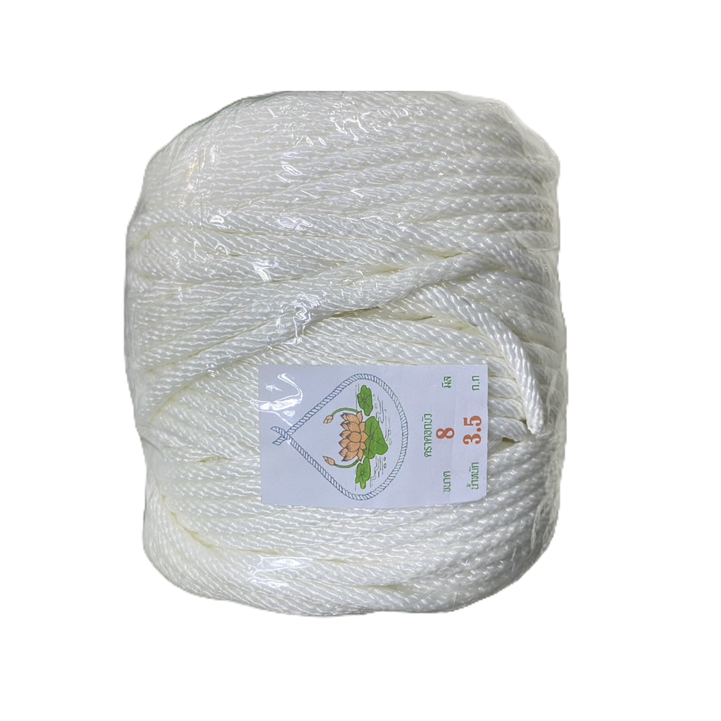 เชือกโพลีทอกลม (ราคารวมแวท) ขนาด 6 มิล 8 มิล เชือกอเนกประสงค์