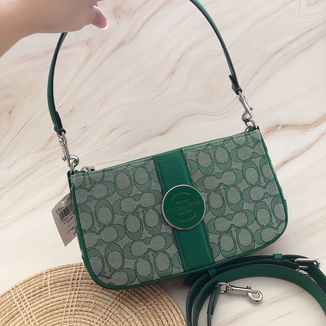 COACH LONNIE BAGUETTE IN SIGNATURE JACQUARD