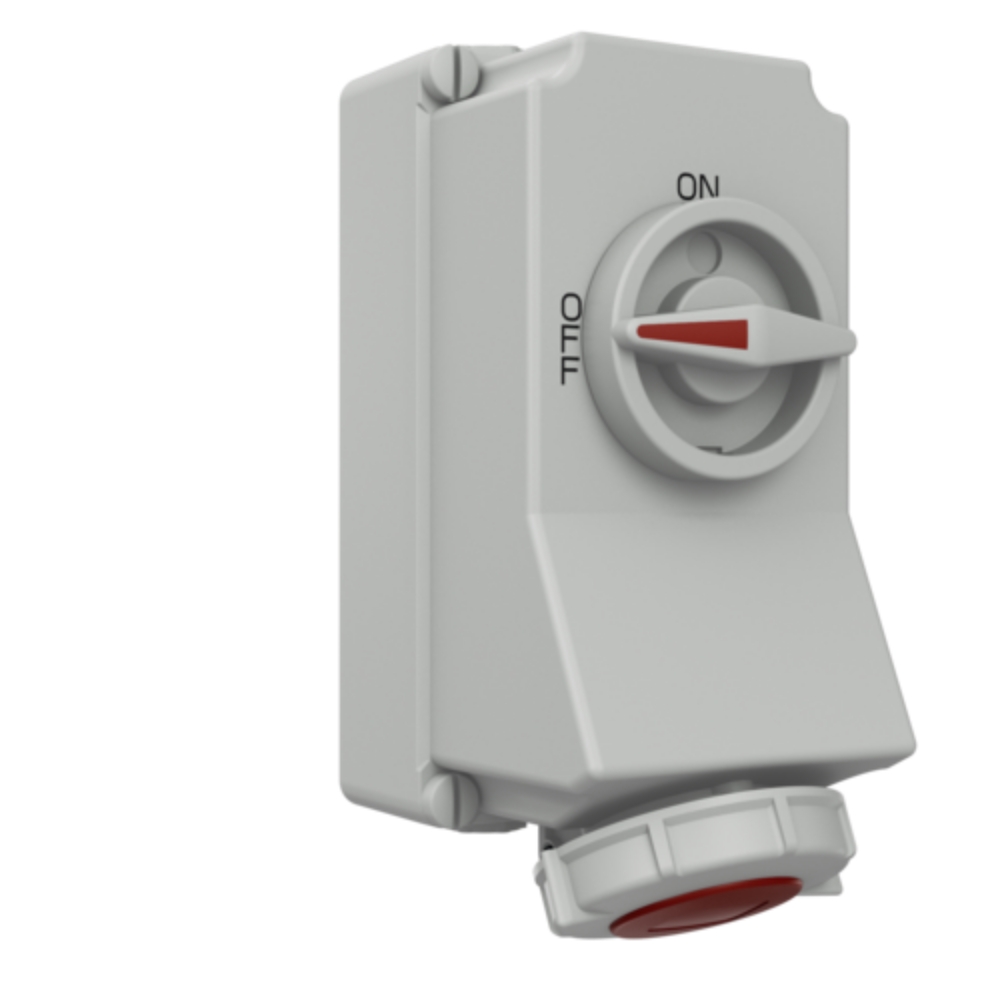 5600A MENNEKES ปลั๊กตัวเมียติดผนัง พร้อมสวิทว์และ DUO-Interlock (3P+E) 16A 400V IP67