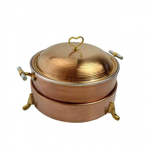 CD-30RG อ่างอุ่นอาหาร Rose Gold ลายเส้น พร้อมขา