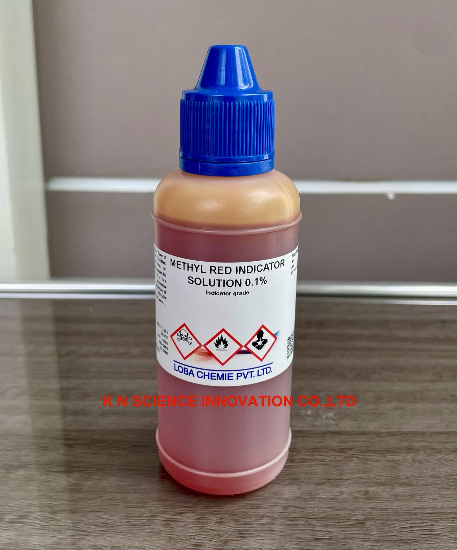Methyl red solution (C.I.13020), 0.1%, indicator ,125 ml , Loba 0467600125