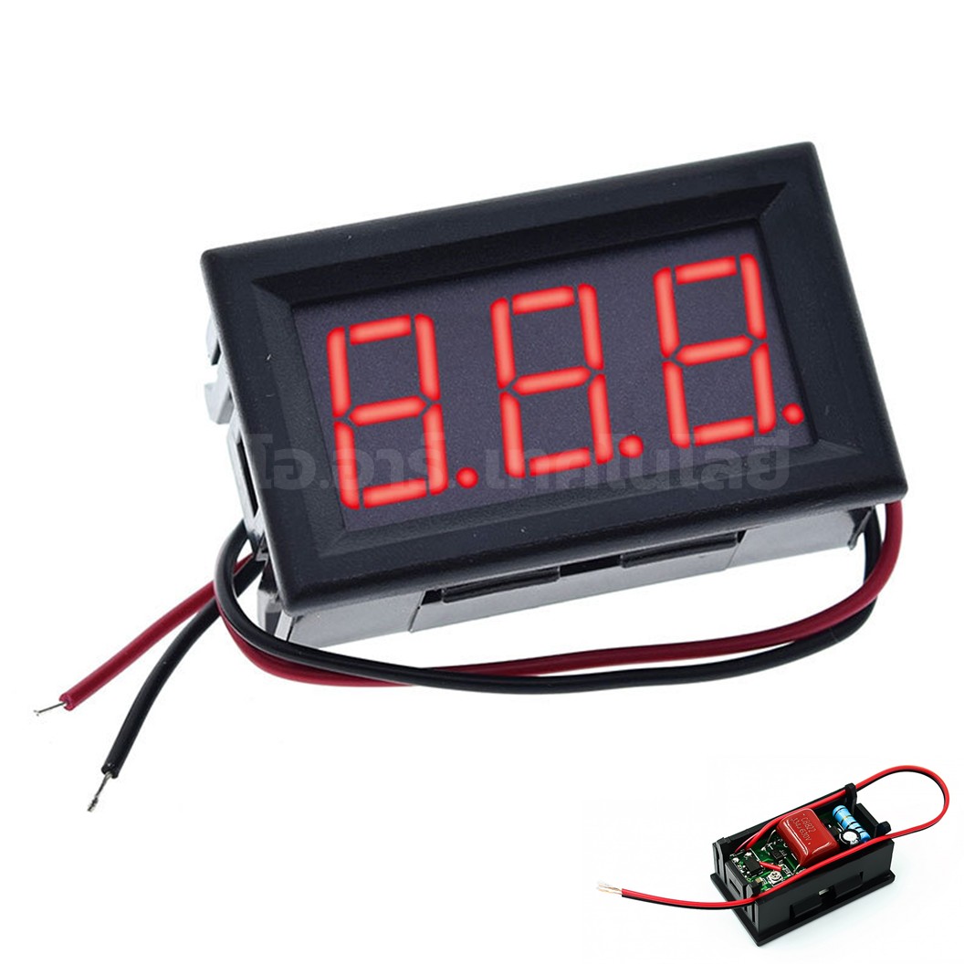 AC561 โวลต์มิเตอร์ กระแสสลับ AC 70-500V แบบ 2สาย ขนาด 0.56นิ้ว 220V AC Digital Display Voltmeter 70-500VAC 0.56" ตัววัดแรงดันไฟฟ้า หน้าจอวัดไฟ Red/Green/Blue สีแดง/สีเขียว/สีน้ำเงิน