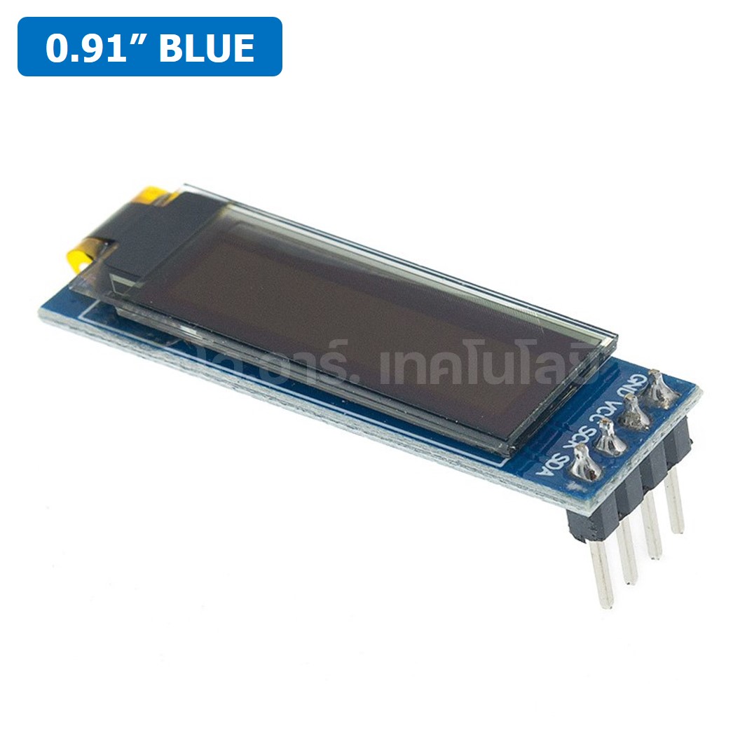 AA321 หน้าจอ OLED 0.91” 128x32 BLUE I2C IIC Serial OLED LCD Display Module SSD1306 Chip จอแสดงผล สีน้ำเงิน