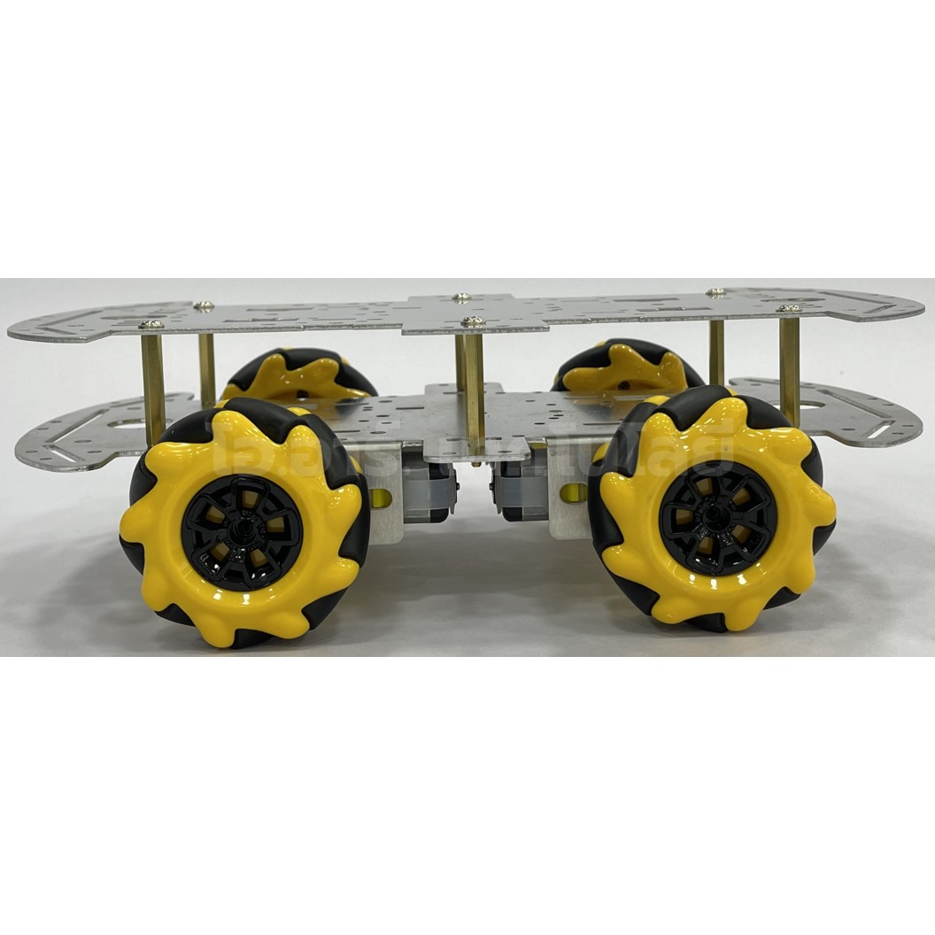 MC201 โครงรถอลูมิเนียม 2ชั้น ล้อแมคคานัม 4WD smart car Double layer chassis Mecanum wheel 60mm โครงรถ แมคคานัม