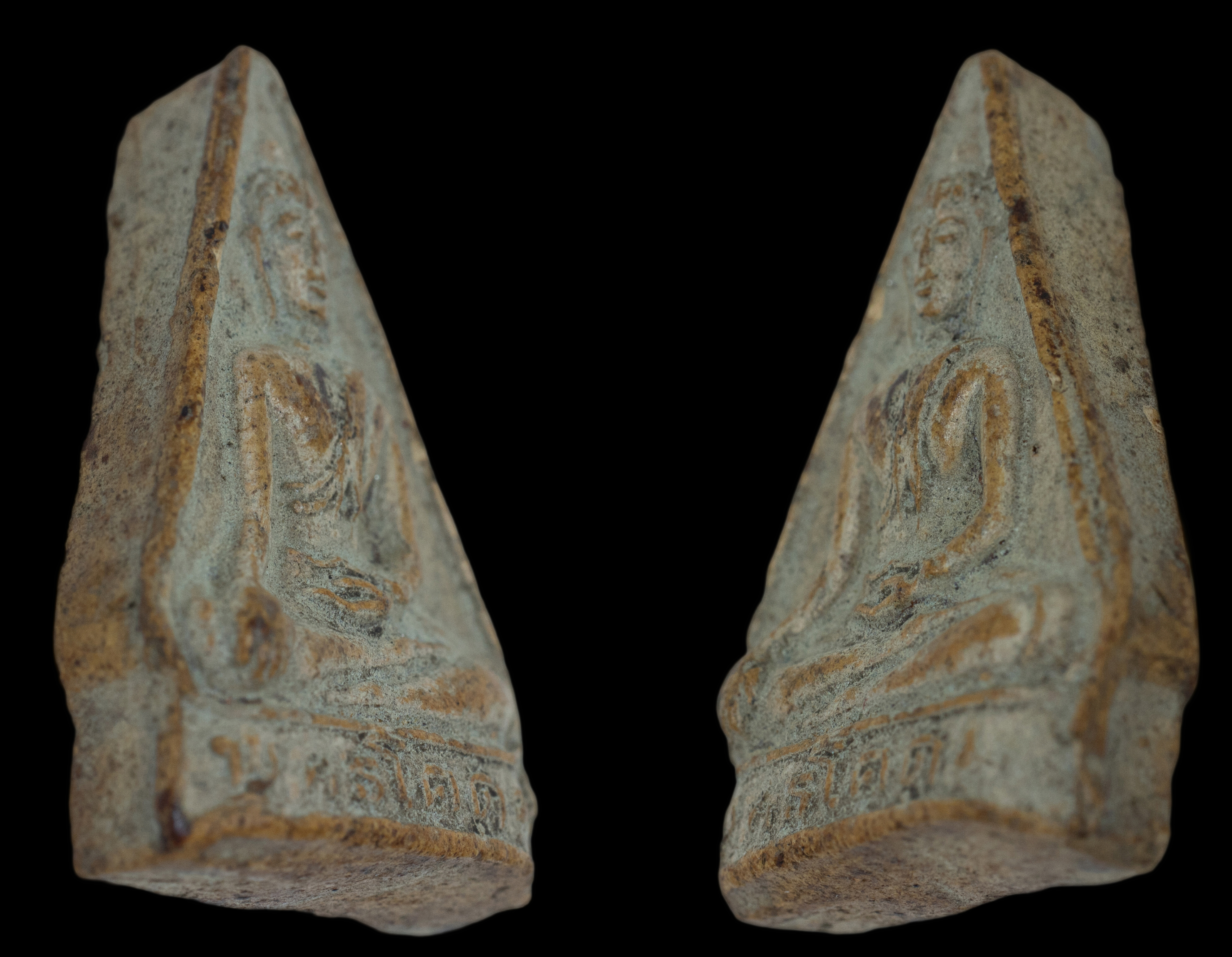 พระพุทธโคดม หลวงพ่อขอม วัดโพธาราม เนื้อดินเผาทาแล็ค ปี 2505