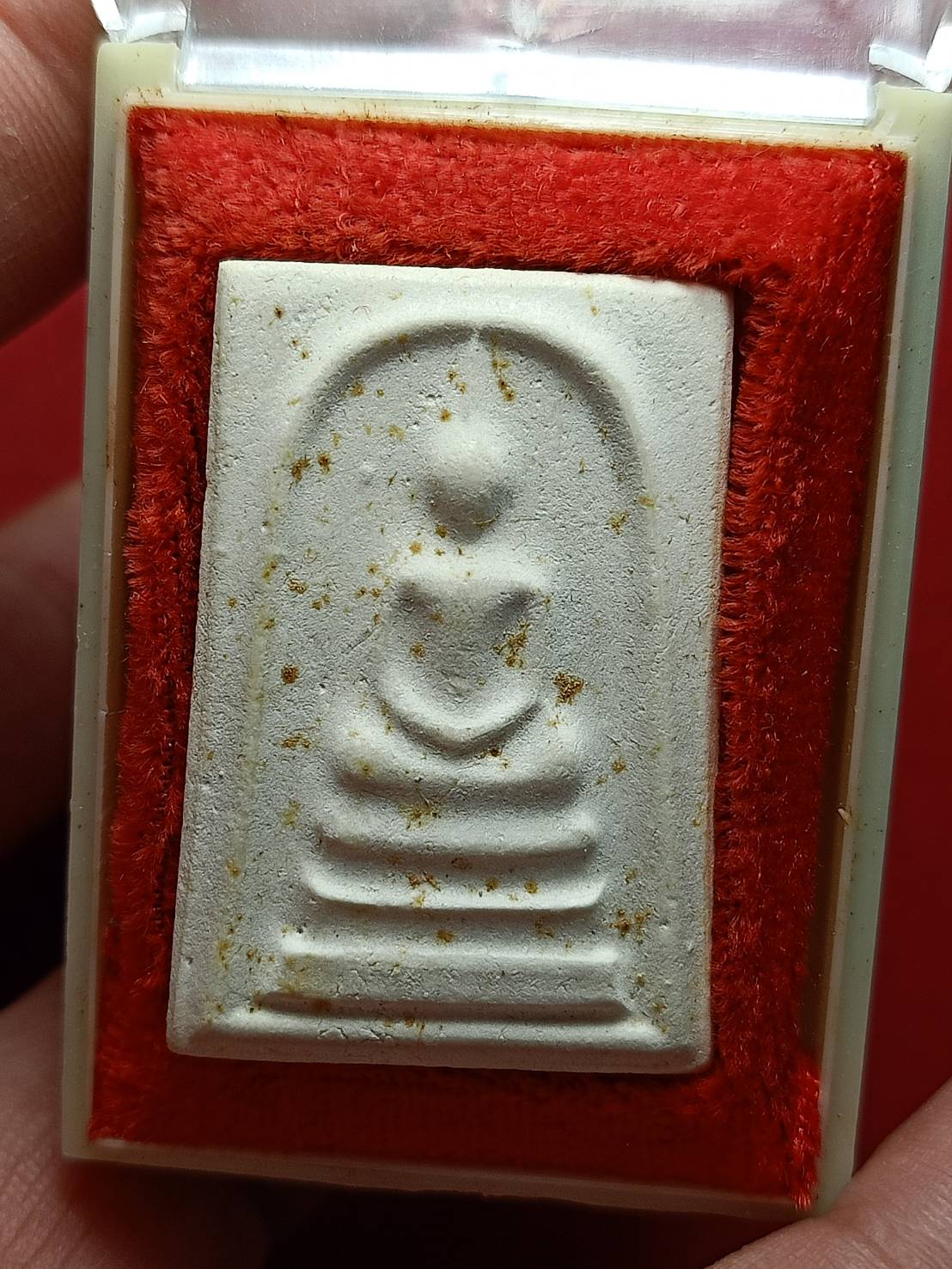 พระสมเด็จทรงนิยม หลวงพ่อจวน วัดหนองสุ่ม จ.สิงห์บุรี ปี 2530 พร้อมกล่อง (SKU-10643)