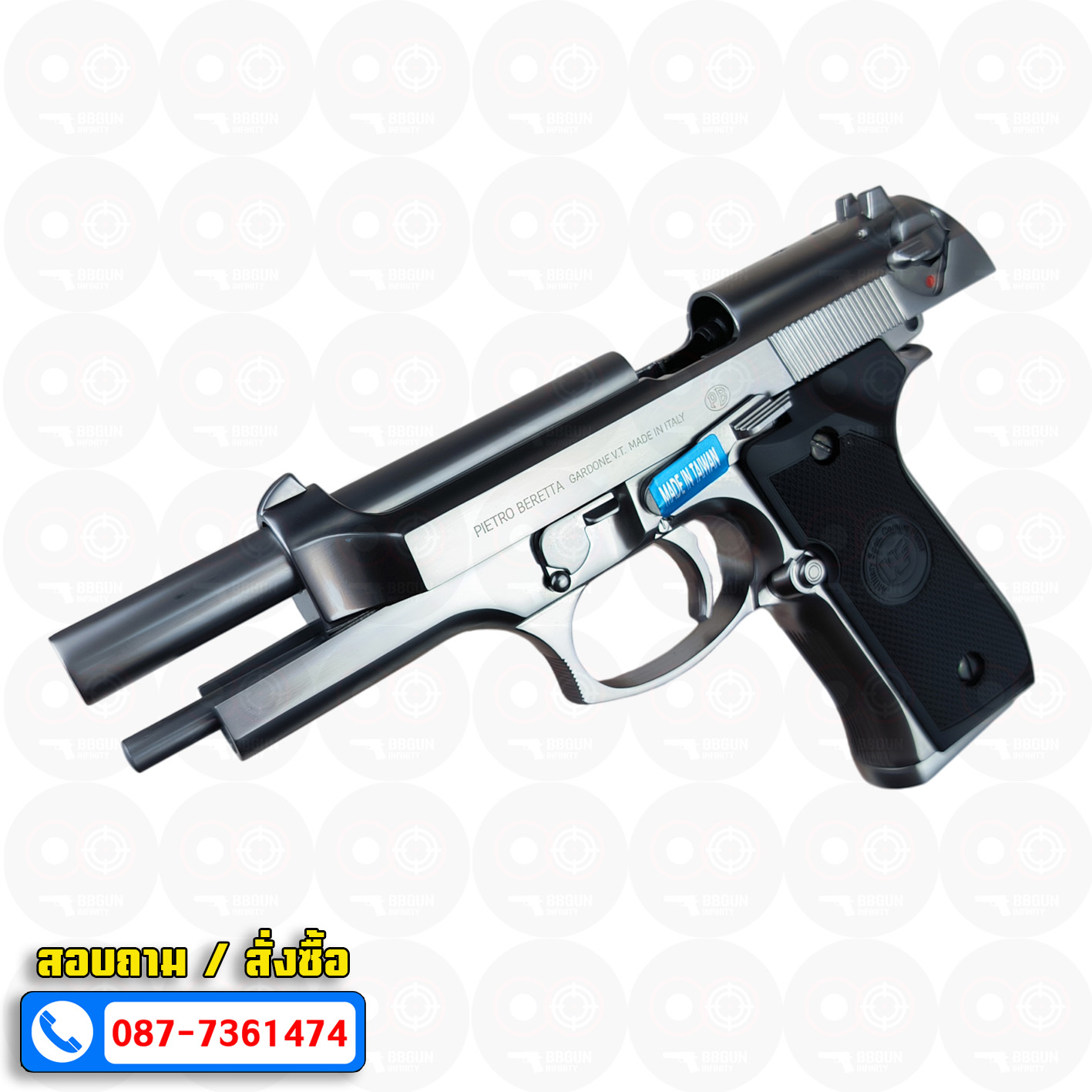 บีบีกันอัดแก๊ส WE Beretta M92FS สีเงิน Semi Version GBB (Silver) BB GUN