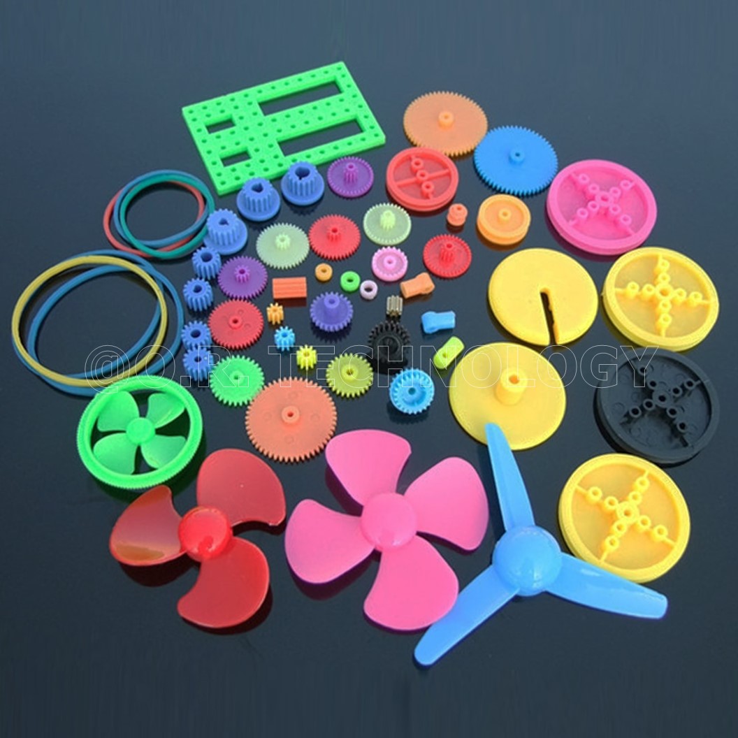 (1ชิ้น) AC253 ชุดเฟือง เฟืองพลาสติก เฟืองมอเตอร์ เฟืองของเล่น 55ชิ้น DIY 55Pcs/lot Colorful Plastic Motor Gear Kit