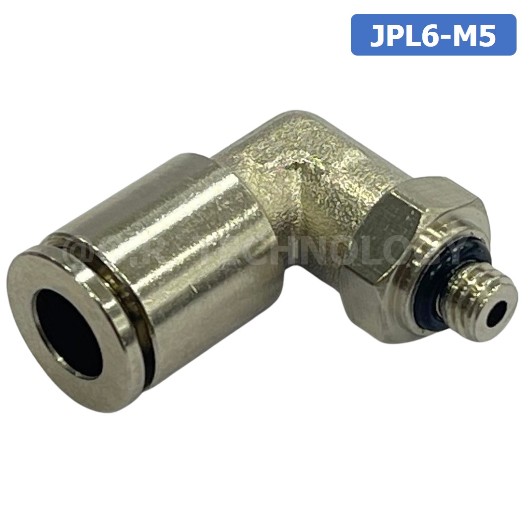 (1ชิ้น) JPL6-M5 ข้อต่อลม เกลียวนอก งอ90° สแตนเลส STAINLESS Male Thread Elbow Pipe Quick Fittings Connector ข้อต่อลมสแตนเลส ข้องอ