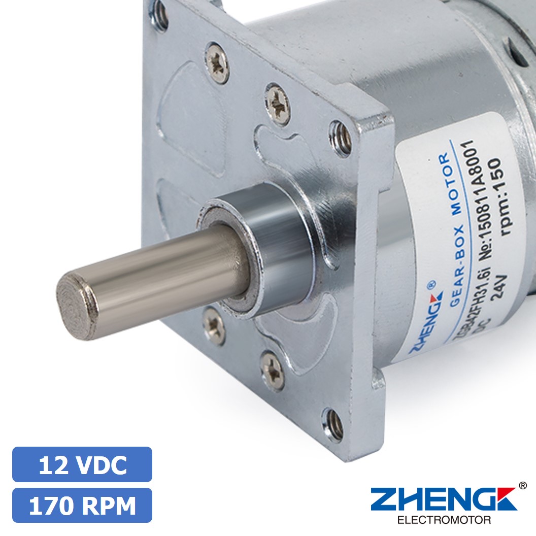 ZGB42FH มอเตอร์เกียร์ 555 12VDC 16/62/170/205/322RPM D42 Gearhead+555 Brushed DC Motor SquareFlange Geared Motor