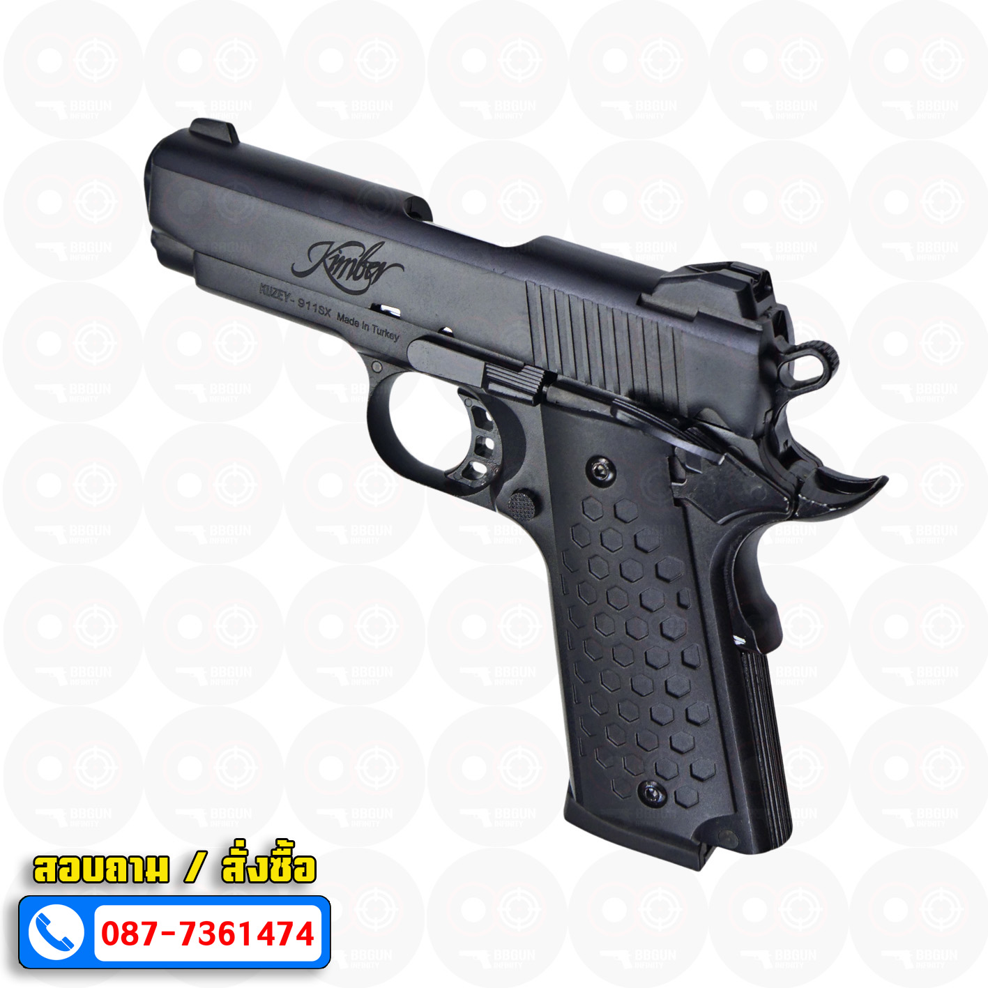Blank Gun KUZEY 911SX Kimber ลํากล้อง 4 นิ้ว สีดำ แบลงค์กัน (แถมกล่องใส่ปืน)