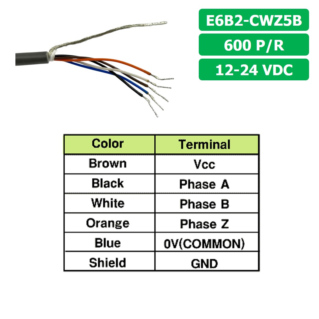 (1ชิ้น) E6B2-CWZ5B 600P/R 12-24VDC โรตารี่เอ็นโค้ดเดอร์ ROTARY ENCODER (INCREMENTAL)