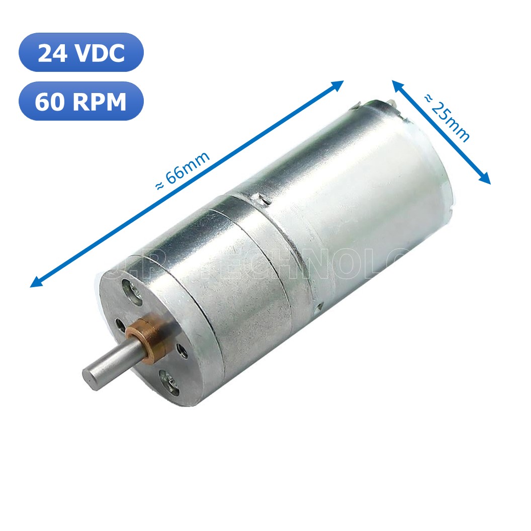 (1ชิ้น) JB368 มอเตอร์ มอเตอร์เกียร์ มอเตอร์อเนกประสงค์ 25GA-370 24VDC 60RPM DC Gear Motor (Shaft D, 4mm)