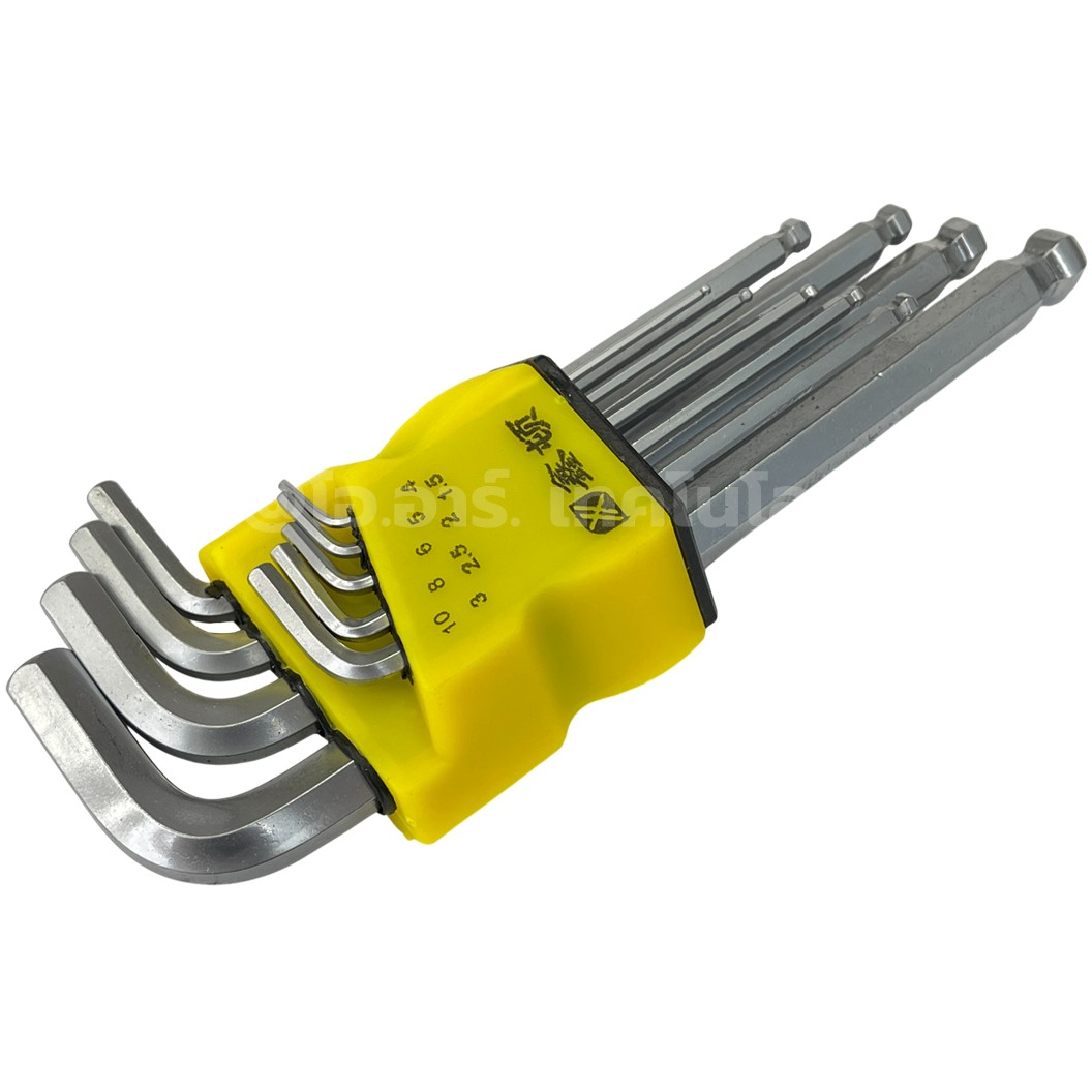 HEX-009 ชุดประแจหกเหลี่ยม หัวบอล 9ชิ้น Hex Wrench set 9pcs Hex Key Allen wrench ประแจ 6เหลี่ยม Hexagon ประแจแอล ชุดประแจ งานช่าง งานซ่อม