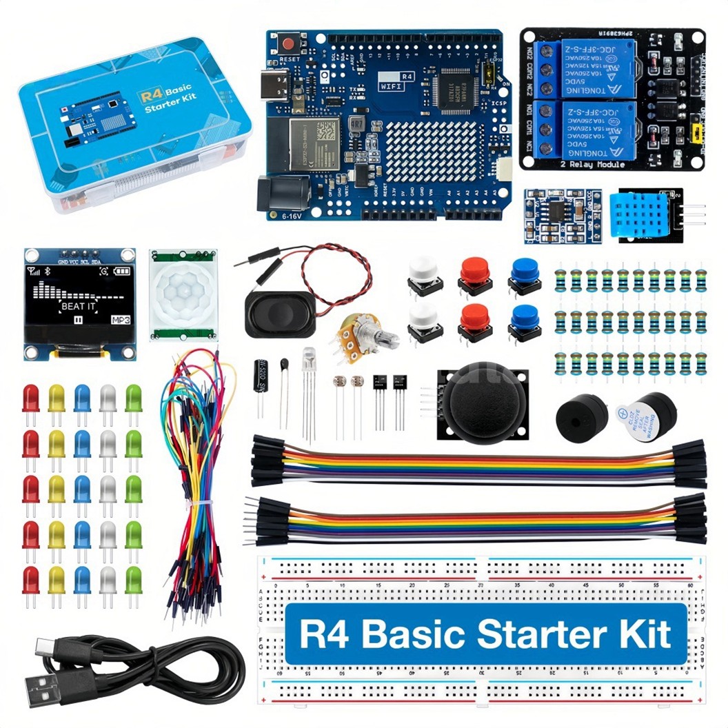 CAE-004 ชุดเรียนรู้ Arduino UNO R4 WiFi Basic kit Learning Project Starter Kit ชุดเริ่มต้นเรียนรู้อาร์ดูโน่ ไวไฟ R4