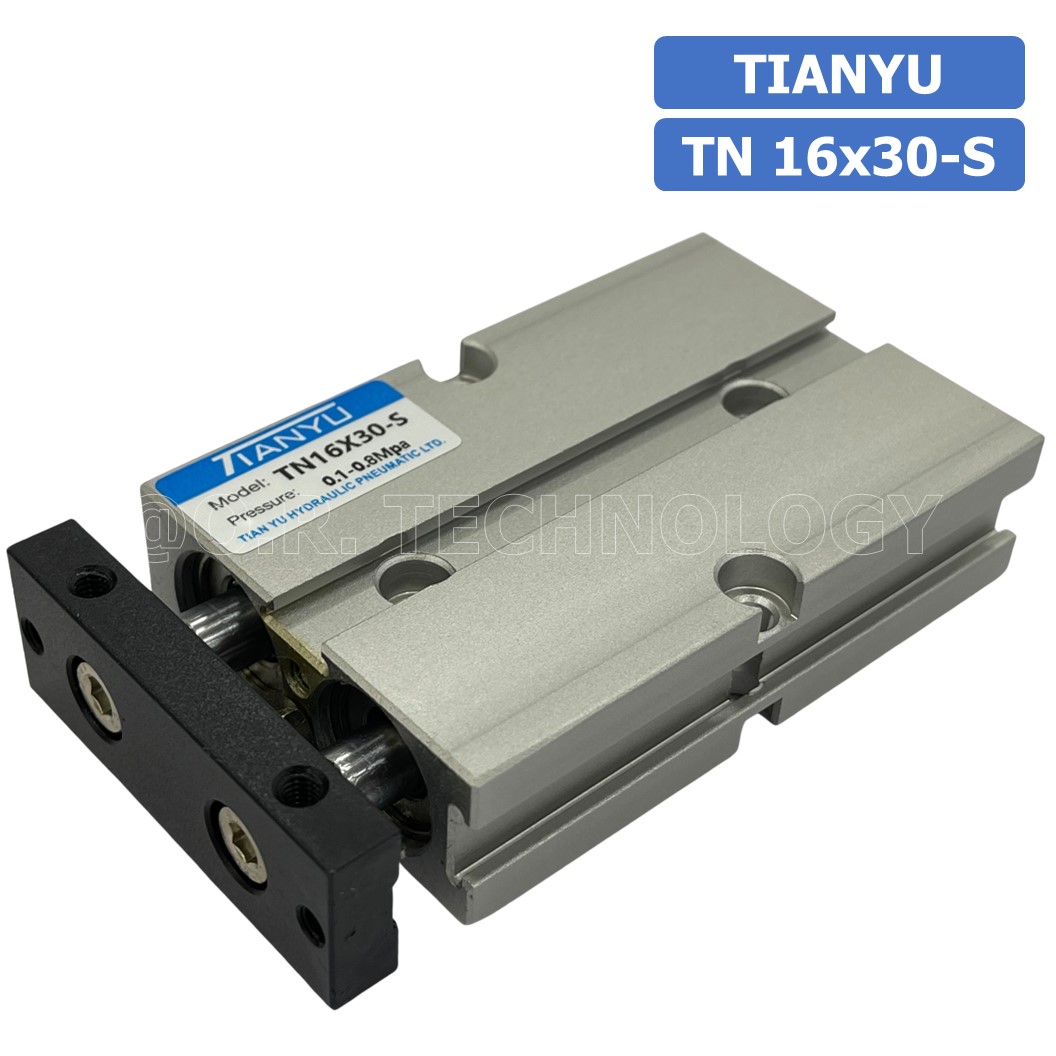 TN10 TN16 กระบอกลม แบบแกนคู่ กระบอกลมคอมแพ็ค 2 แกน Twin-Rod Cylinder compact Double-shaft Air (Bore10-16 x Stroke10-70)