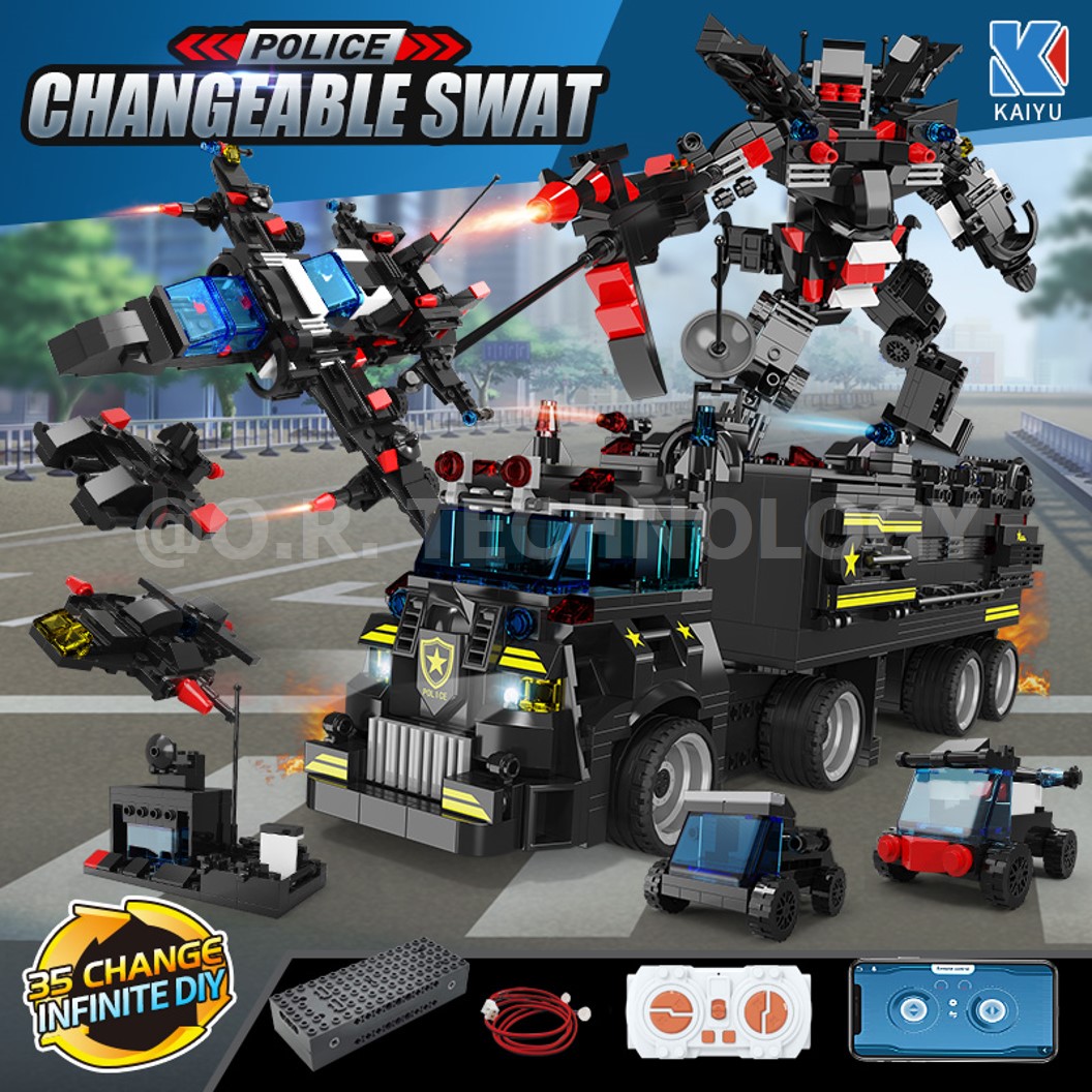 KEEYEE WORLD K96111 ชุดเรียนรู้ เสริมทักษะ S.W.A.T. Vehicle ตัวต่อ STEAM Educational Programmable Robot Kit Building Block