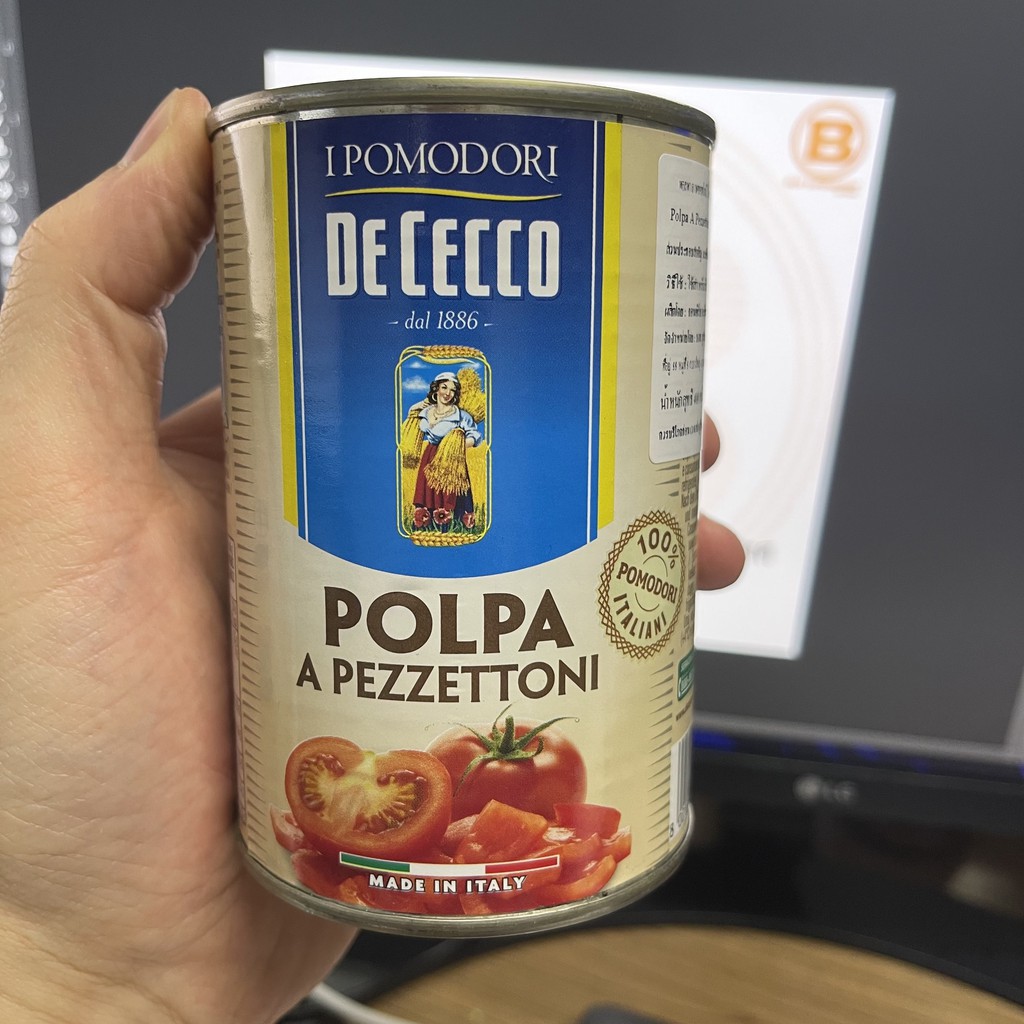 ดิ เชคโค ซอสมะเขือเทศสำหรับพาสต้า น้ำหนักสุทธิ 400 กรัม De Cecco Polpa A Pezzettoni 400 g.