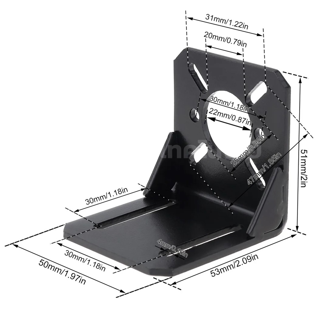 JA057 ฉากยึดมอเตอร์ 750/755/775/795/850/895 L Shape Support DC Motor Bracket / Step Motor 28/35/42 NEMA17 ตัวยึดมอเตอร์ ฐานมอเตอร์
