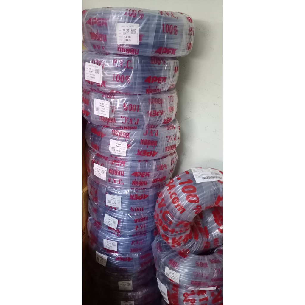 สายยางใส 1/4' , 5/16' , 3/8' นิ้ว x 100 ม.(ราคารวมแวท) อุปกรณ์ในการก่อสร้างสำหรับวัดระดับ มีความยืดหยุ่นตัวสูง