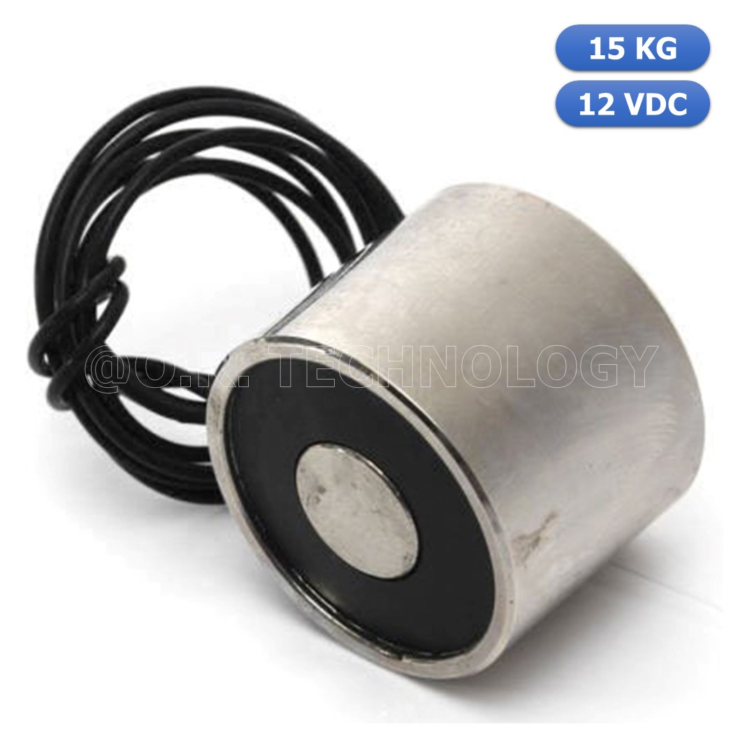 (1ชิ้น) NC467 แม่เหล็กไฟฟ้า โซลินอยด์ดูดโลหะ อิเล็กโตแมกเนท แม่เหล็กดูดไฟฟ้า P30/25 DC12V Solenoid Electric Sucker Electromagnet 15KG