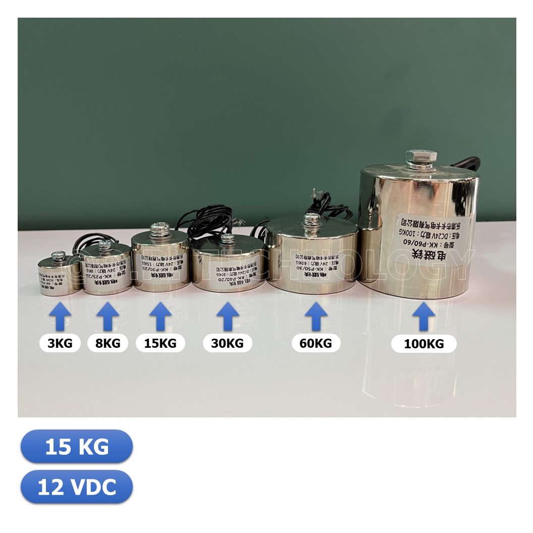 (1ชิ้น) NC467 แม่เหล็กไฟฟ้า โซลินอยด์ดูดโลหะ อิเล็กโตแมกเนท แม่เหล็กดูดไฟฟ้า P30/25 DC12V Solenoid Electric Sucker Electromagnet 15KG